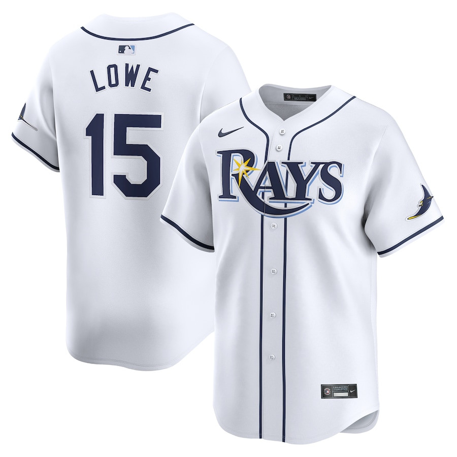 Josh Lowe 15 Tampa Bay Rays Home Limited Men Jersey - White