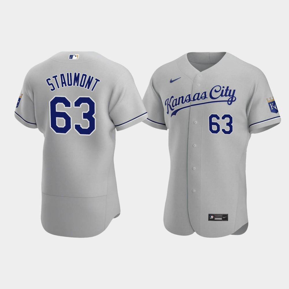 Josh Staumont 63 Kansas City Royals Gray Road Jersey