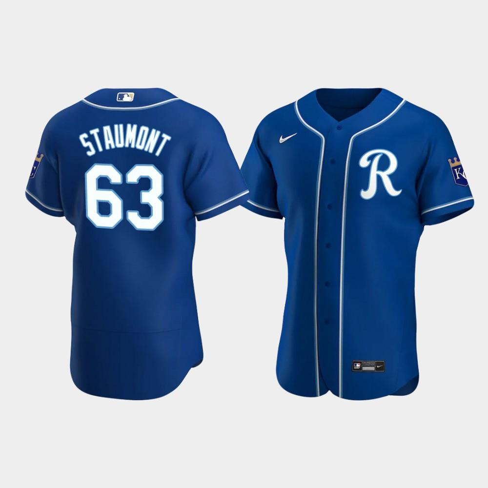 Josh Staumont 63 Kansas City Royals Team Logo Royal Alternate Jersey