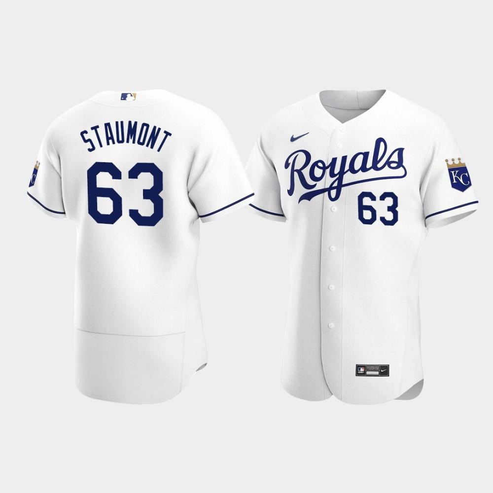 Josh Staumont 63 Kansas City Royals White Home Jersey