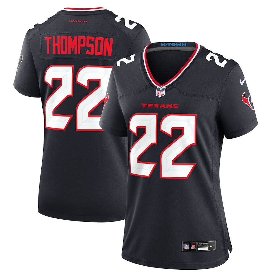 Josh Thompson 22 Houston Texans Team Game Women Jersey - Navy Js1363