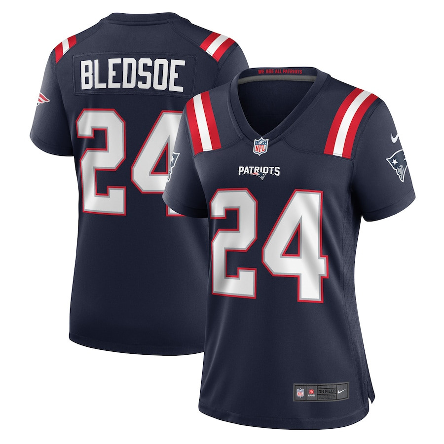 Joshuah Bledsoe 24 New England Patriots Women Game Jersey - Navy Js1925