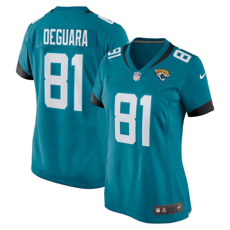 Josiah Deguara 81 Jacksonville Jaguars Alternate Game Women Jersey - Teal Js9339