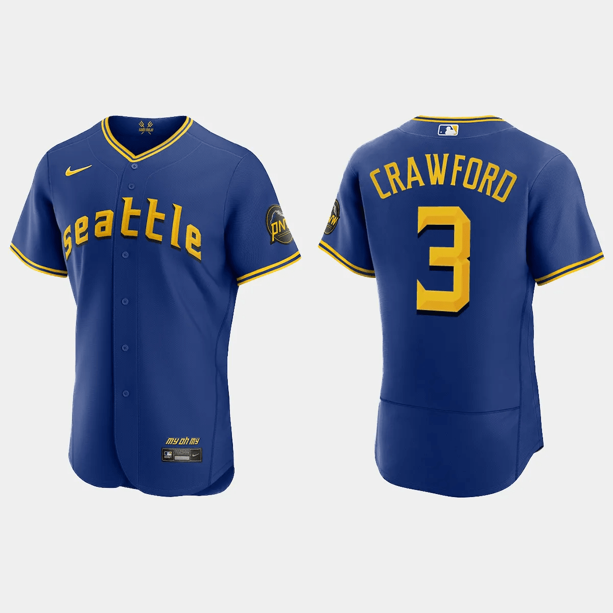 J.p. Crawford 3 Seattle Mariners 2023 City Connect Elite Jersey - Royal
