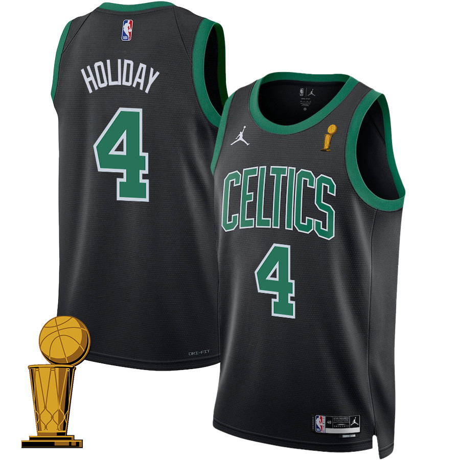 Jrue Holiday 4 Boston Celtics 2024 Finals Champions Swingman Jersey - Statement Edition - Black