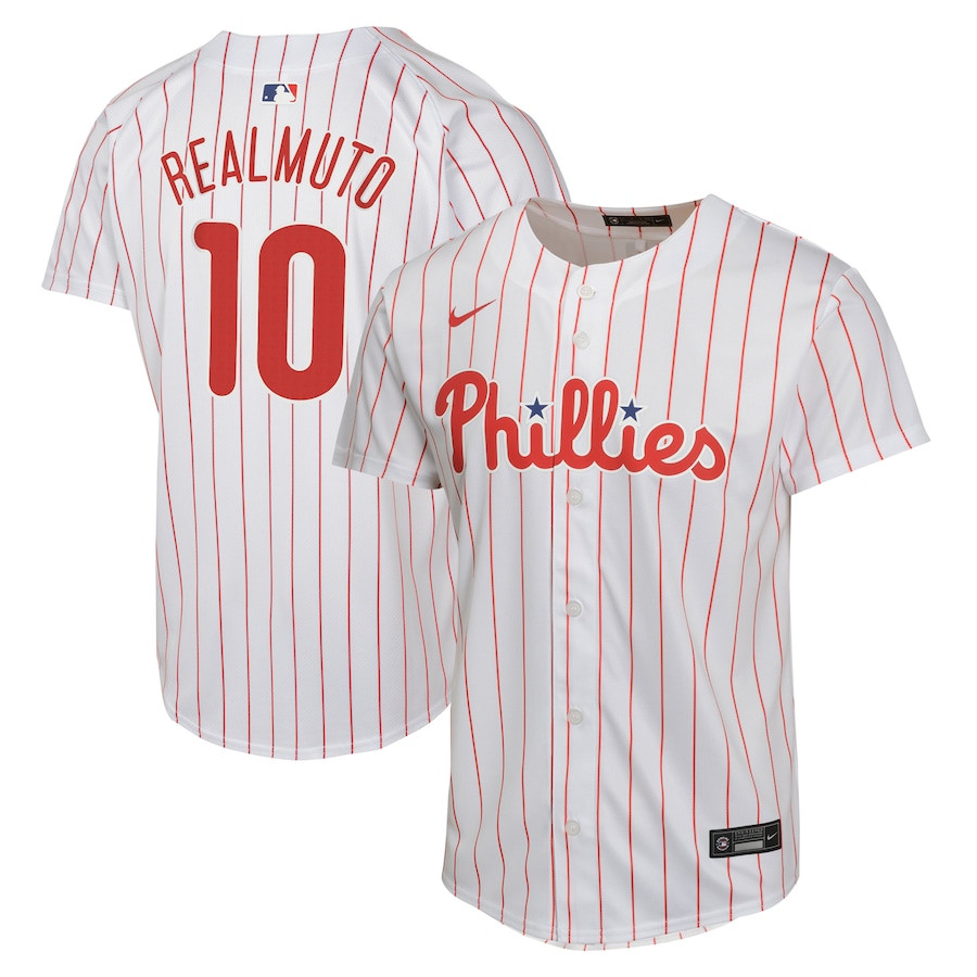 J.t. Realmuto 10 Philadelphia Phillies Home Game Player Youth Jersey - White