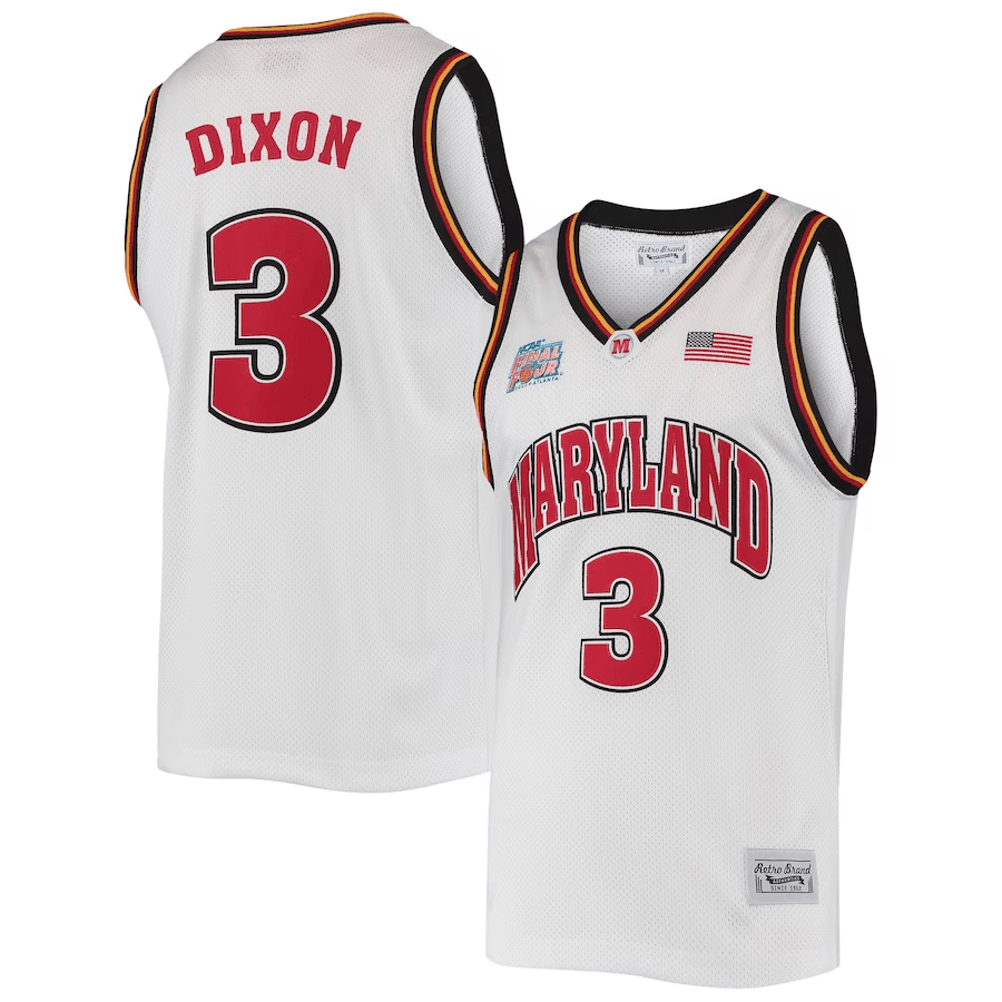 Juan Dixon 3 Maryland Terrapins Basketball Final Four Retro Classic Jersey