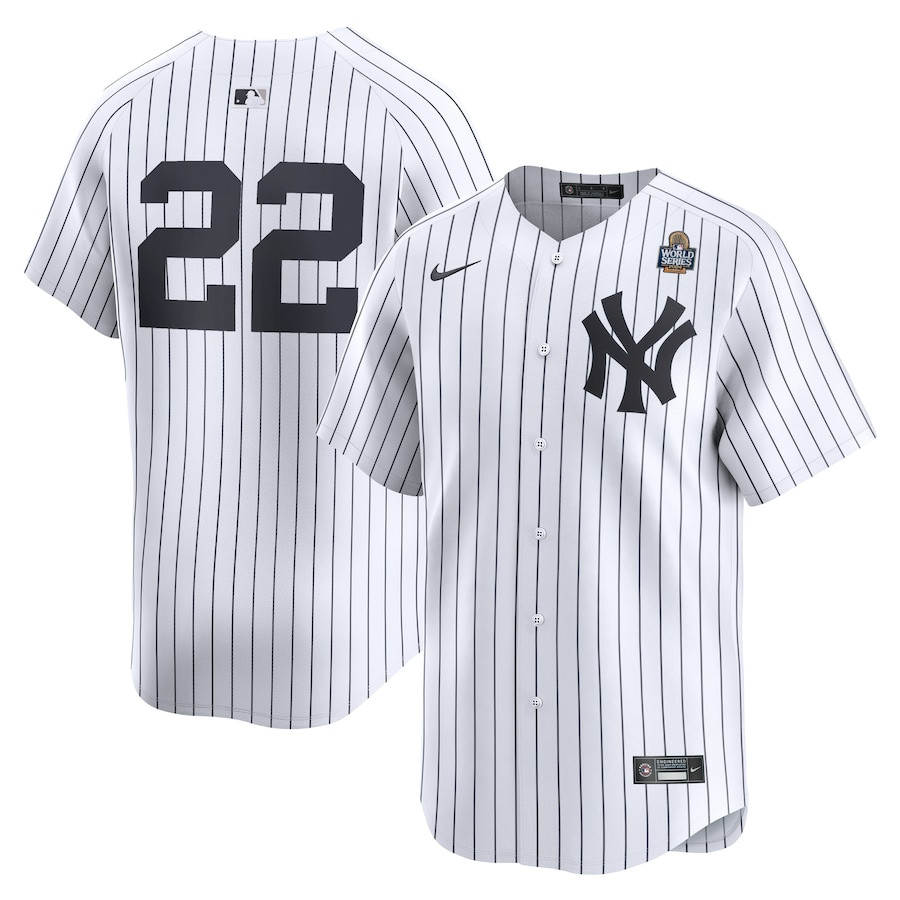 Juan Soto 22 New York Yankees 2024 World Series Home Limited Men Jersey - White