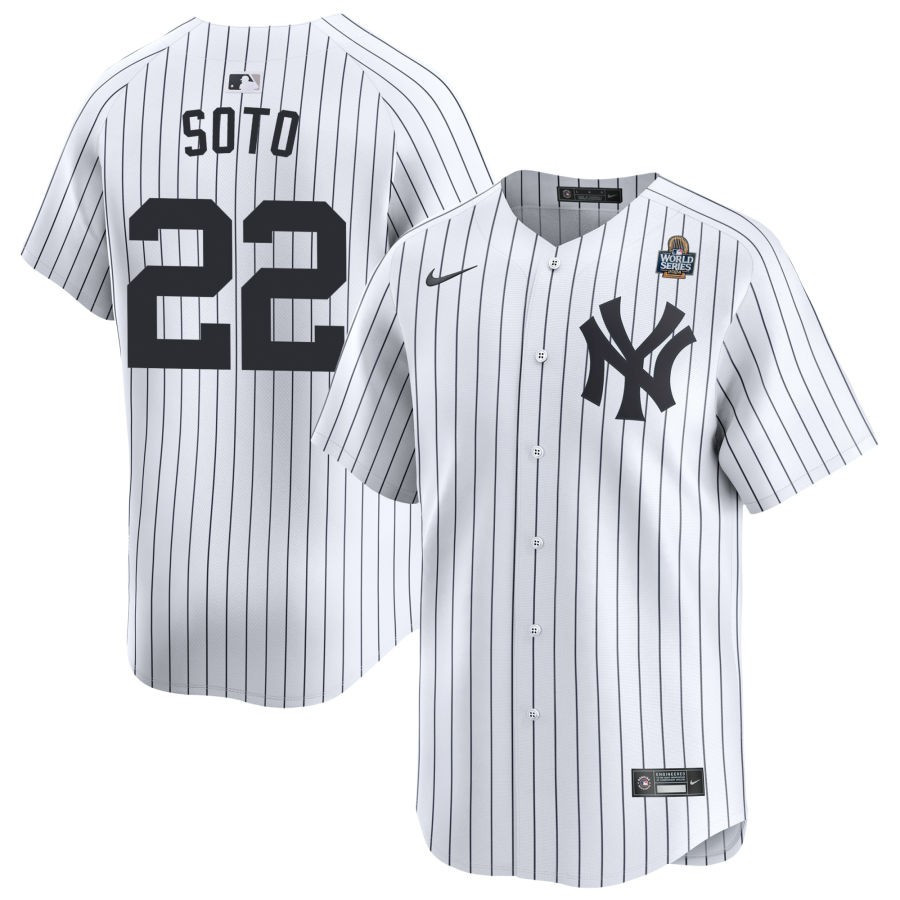 Juan Soto 22 New York Yankees 2024 World Series Home Limited Player Men Jersey - White
