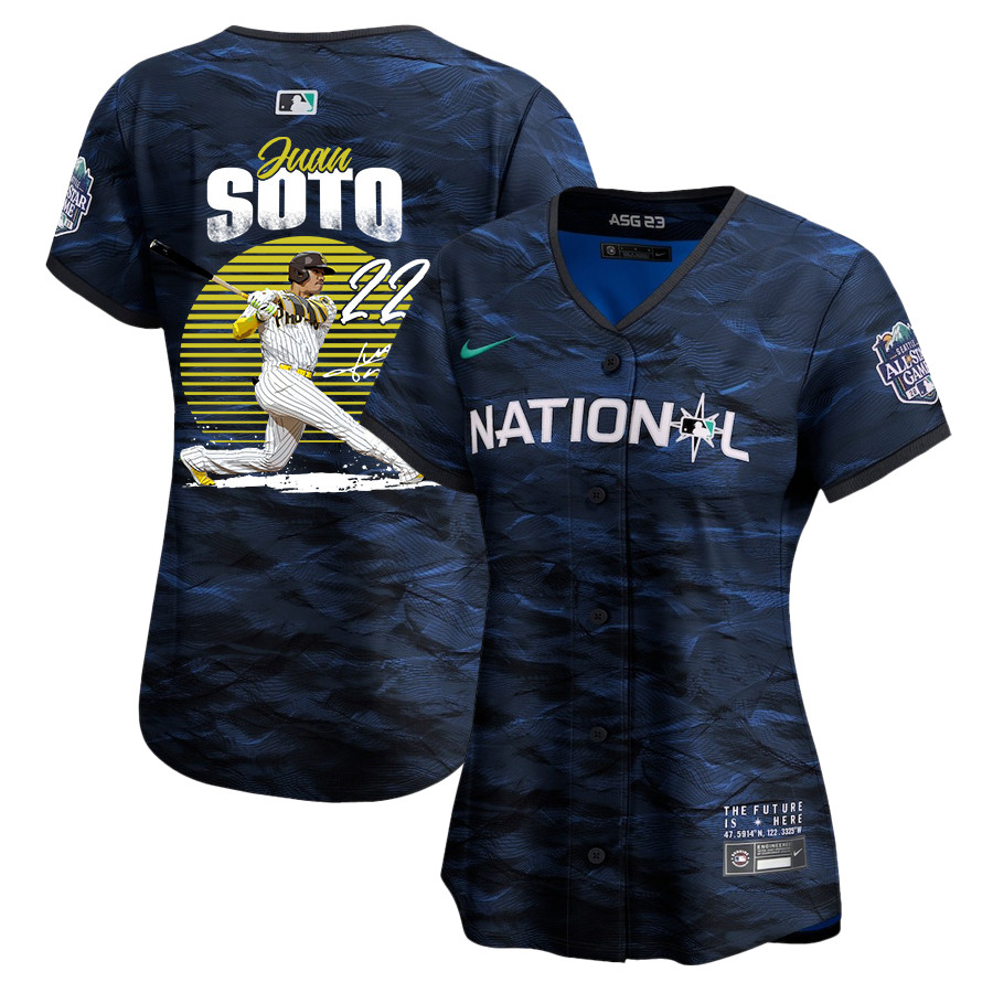 Juan Soto 22 San Diego Padres Signed Hit 2023 All-star Game Limited Player Women Jersey - Royal