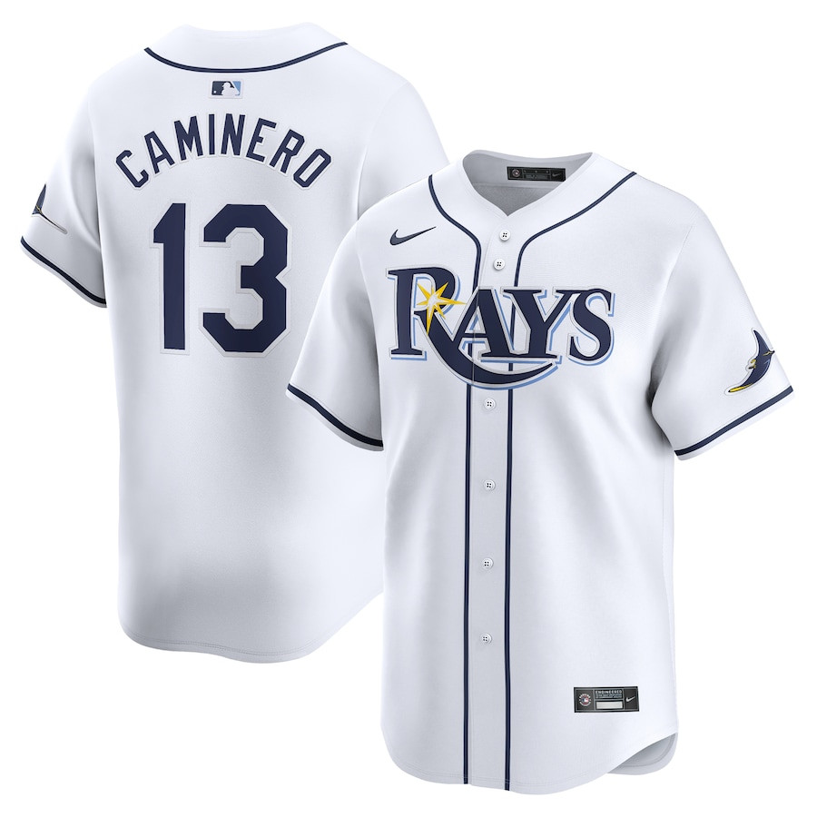 Junior Caminero 13 Tampa Bay Rays Home Limited Men Jersey - White