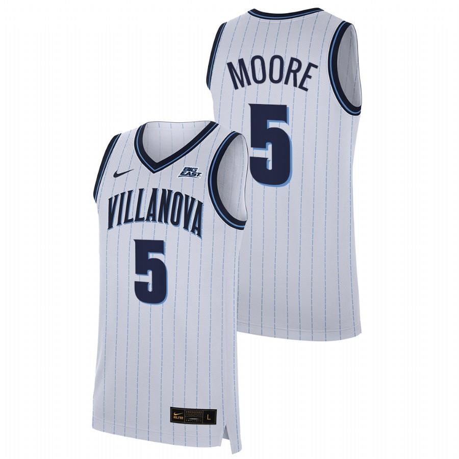 Justin Moore 5 White Villanova Wildcats 2023 Home College Basketball Jersey