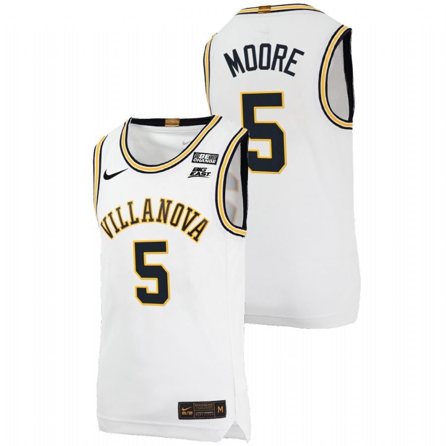 Justin Moore 5 White Villanova Wildcats College Basketball Throwback Jersey