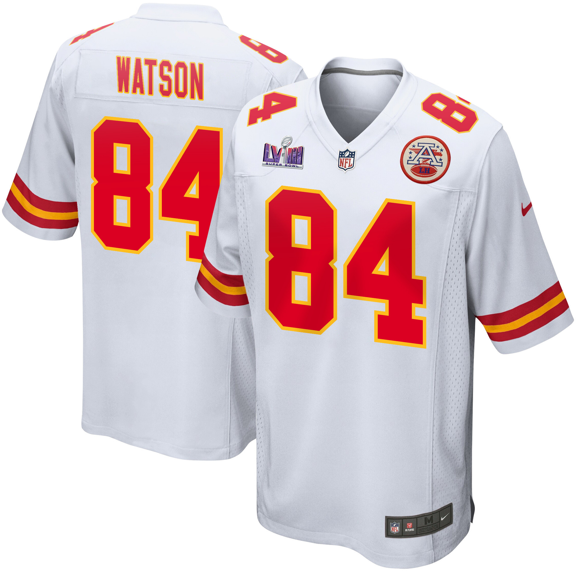 Justin Watson 84 Kansas City Chiefs Super Bowl Lviii Patch Game Men Jersey - White Js3343