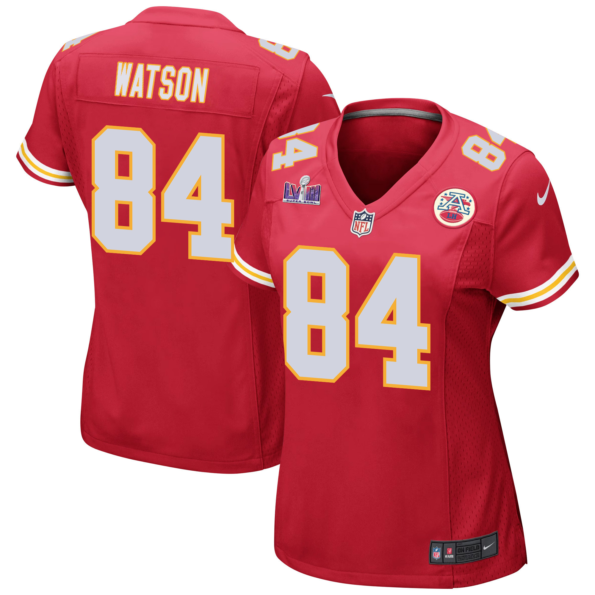 Justin Watson 84 Kansas City Chiefs Super Bowl Lviii Patch Game Women Jersey - Red Js9854