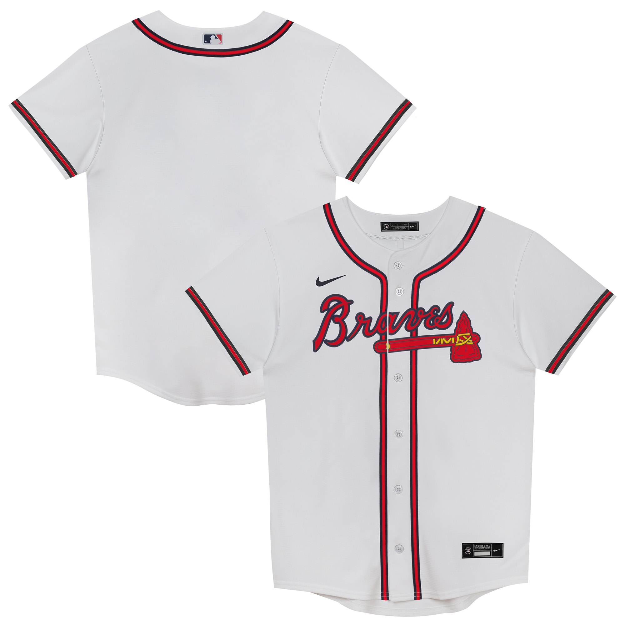 Juvenile Atlanta Braves White Home Blank Jersey