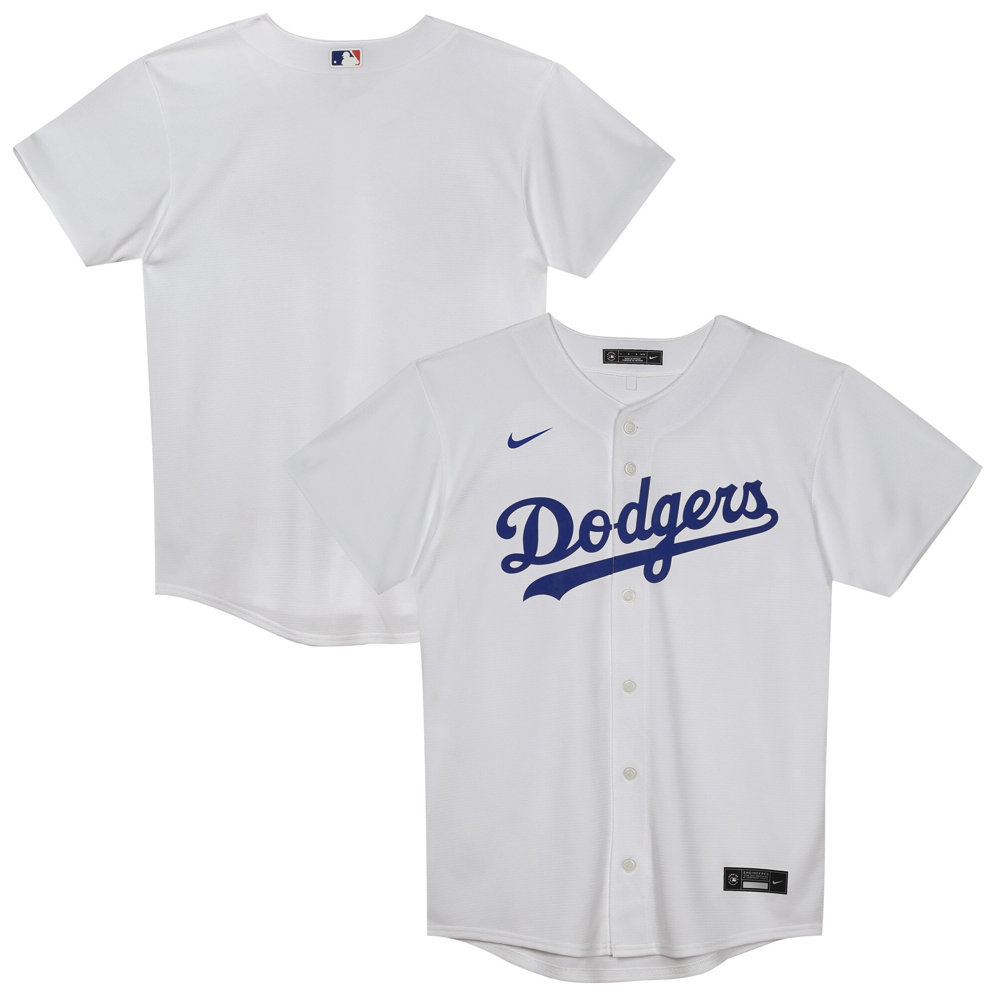 Juvenile Los Angeles Dodgers White Home Blank Jersey