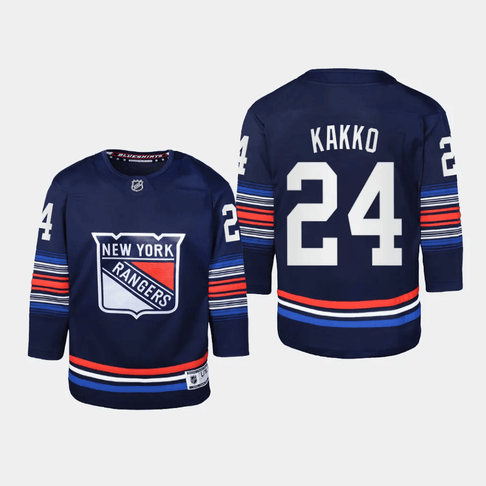 Kaapo Kakko 24 New York Rangers 2024 Alternate Third Youth Jersey - Navy