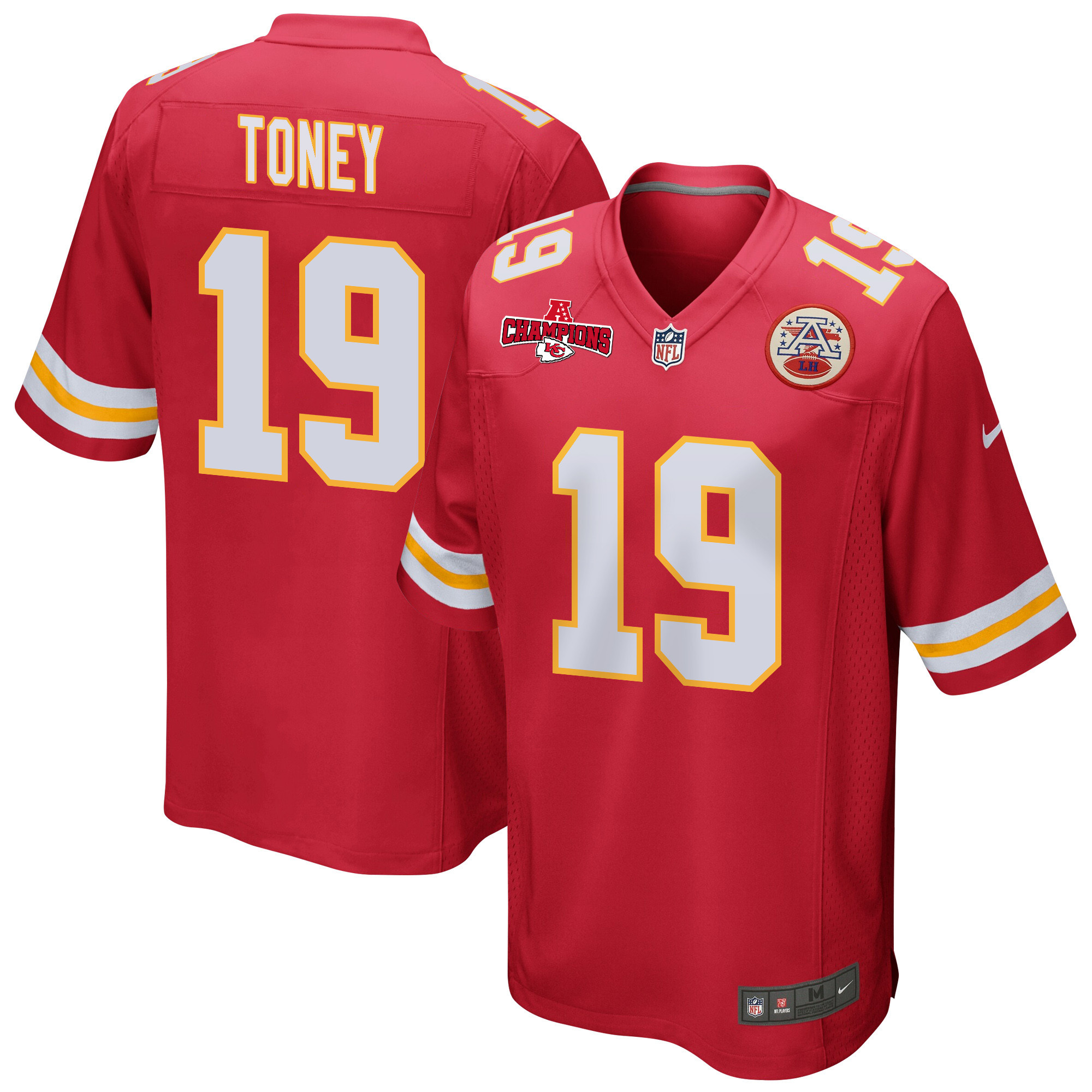 Kadarius Toney 19 Kansas City Chiefs Afc Champions Patch Game Men Jersey - Red Js1851