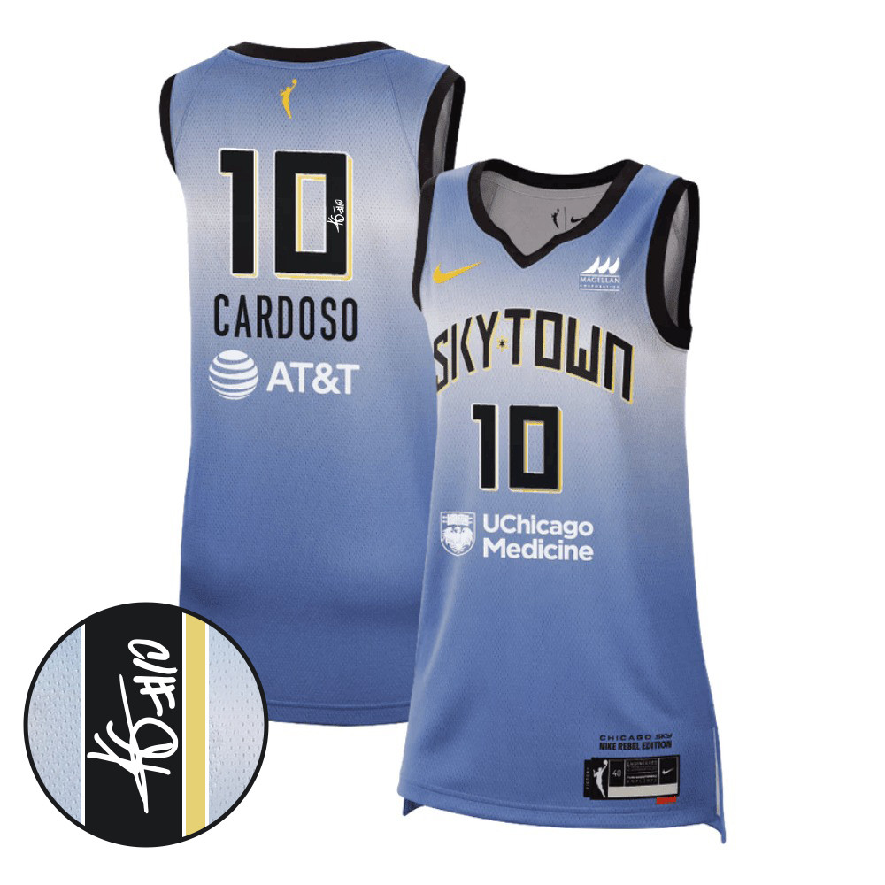 Kamilla Cardoso 10 Signed Chicago Sky Unisex 2024 Rebel Edition Jersey - Light Blue