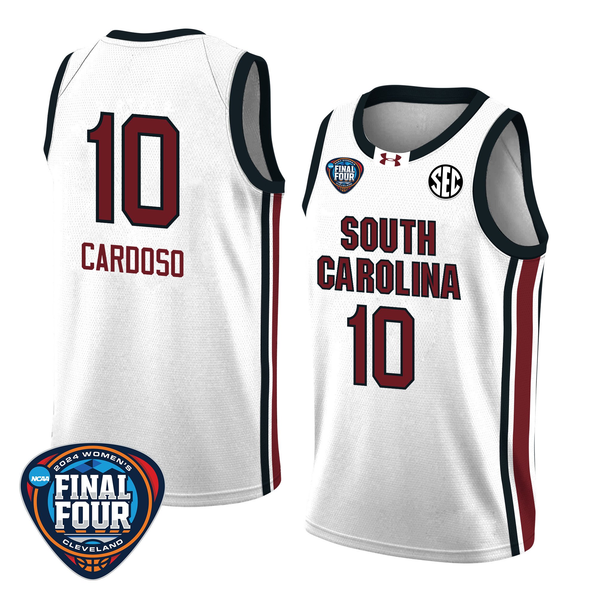 Kamilla Cardoso 10 South Carolina 2024 Final Four Patch Women's Basketball Jersey - Unisex Jersey