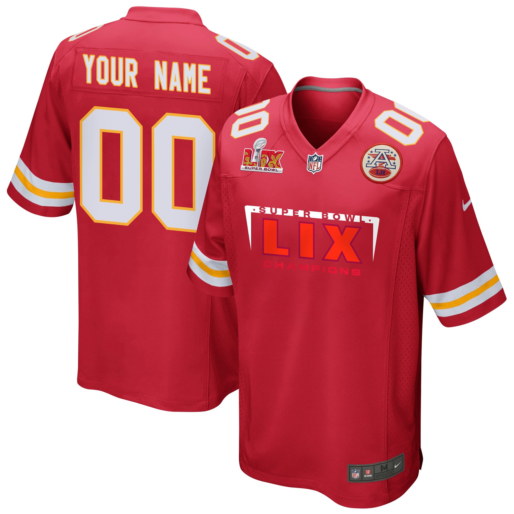 Kansas City Chiefs Super Bowl Lix Champions Simple Style Game Men Custom Jersey - Red Js9210