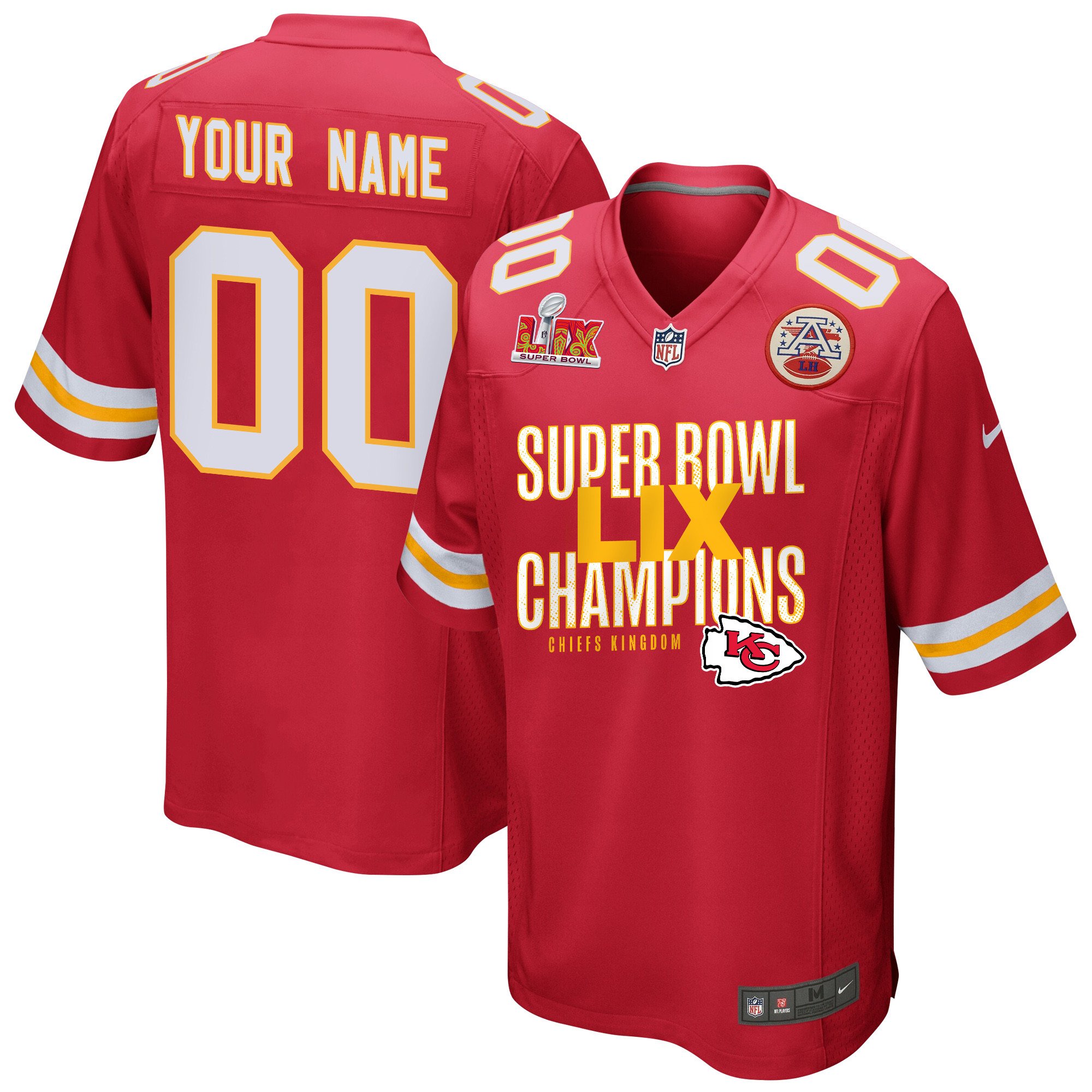 Kansas City Chiefs Super Bowl Lix Champions V5 Game Men Custom Jersey - Red Js4931