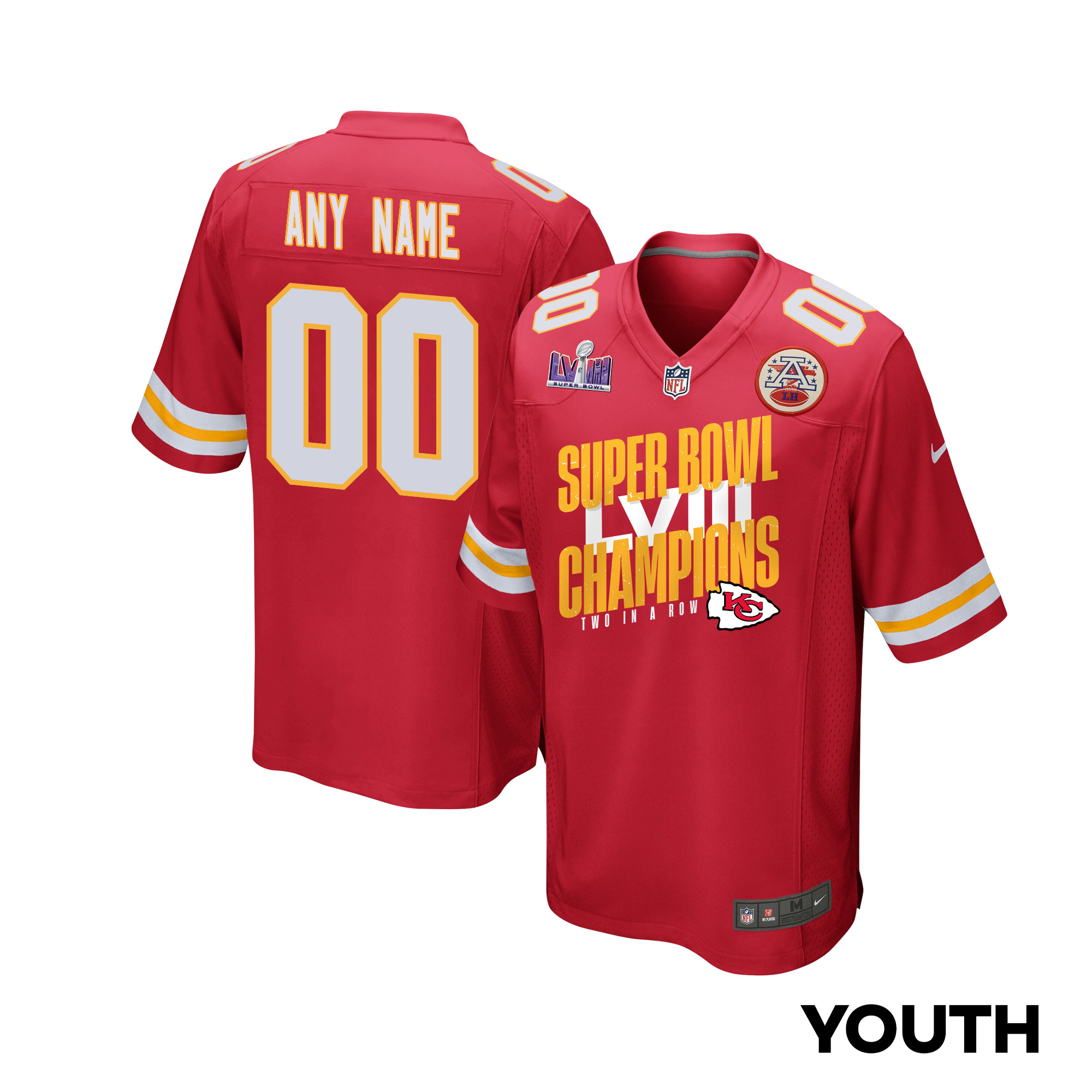 Kansas City Chiefs Super Bowl Lviii Champions Iconic Victory Game Youth Jersey - Scarlet Js3288