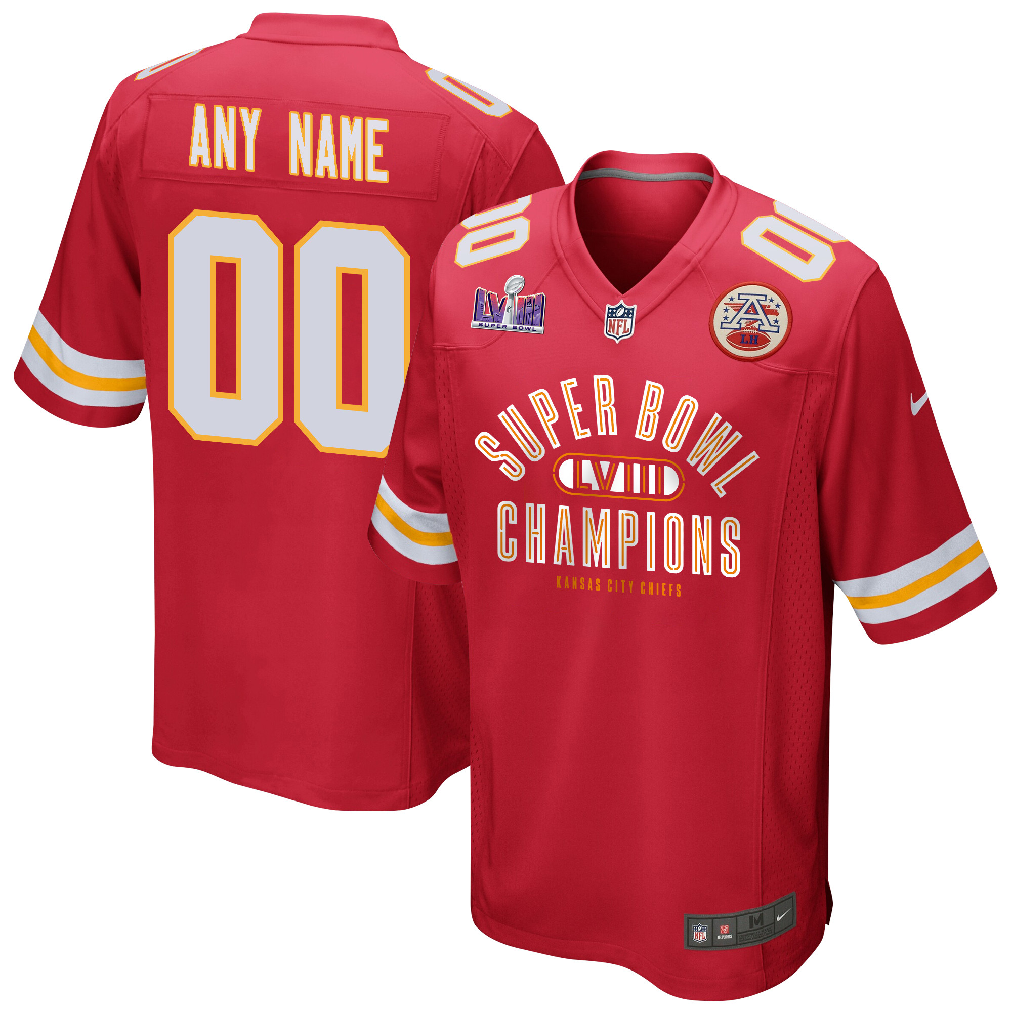 Kansas City Chiefs Super Bowl Lviii Champions Under The Lights Game Custom Men Jersey - Scarlet Js8802