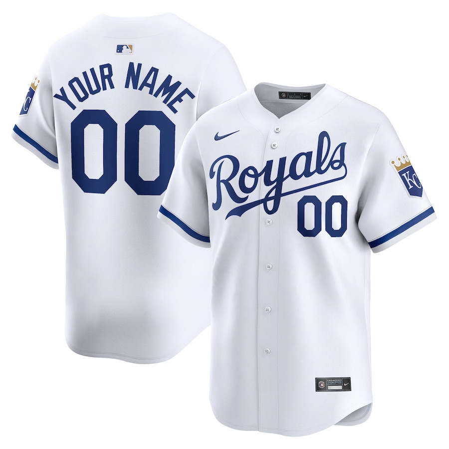 Kansas City Royals Home Limited Custom Youth Jersey - White