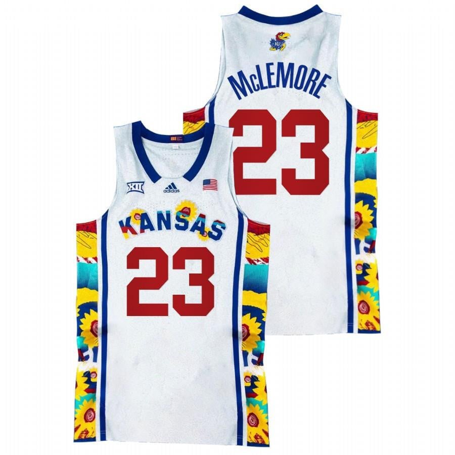 Kansas Jayhawks Ben Mclemore 23 White Sunflower Showdown Basketball Men Jersey