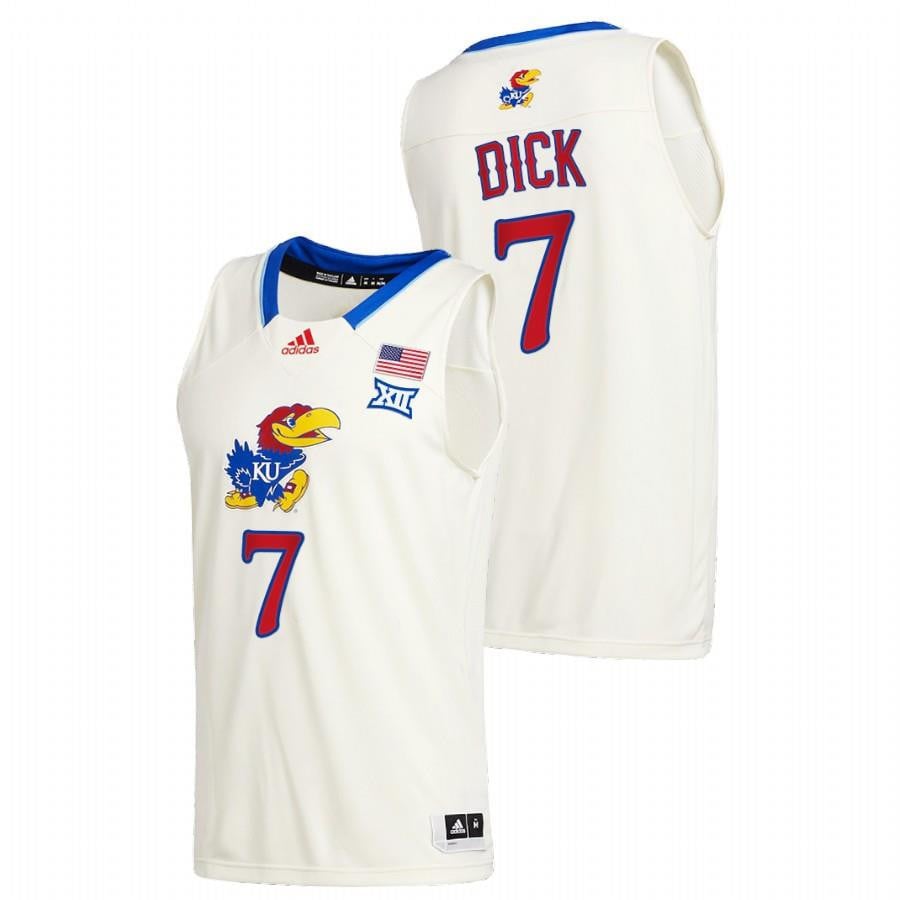 Kansas Jayhawks Gradey Dick 7 Cream Class Of 2022 Jersey