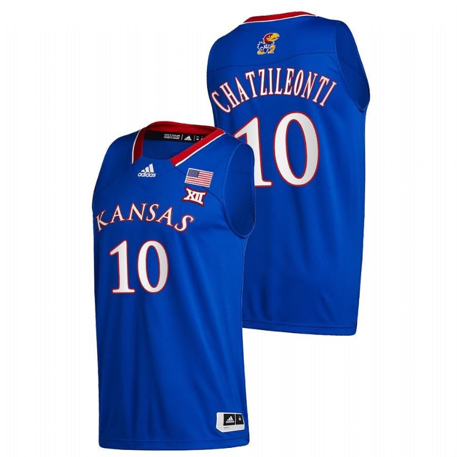 Kansas Jayhawks Ioanna Chatzileonti 10 2022 Blue Women's Basketball Men Jersey