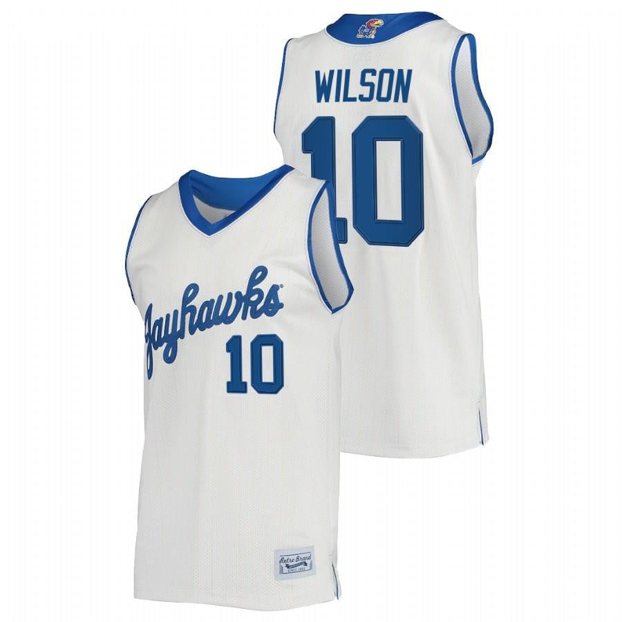 Kansas Jayhawks Jalen Wilson 10 Cream Commemorative Classic College Jersey
