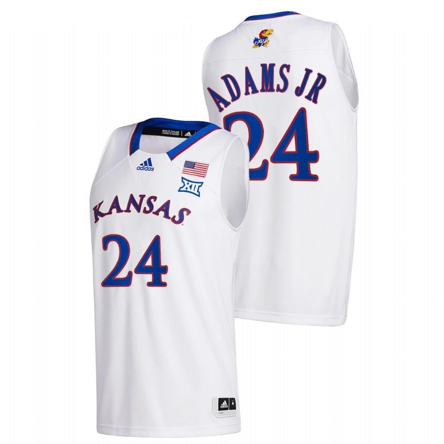 Kansas Jayhawks K.j. Adams Jr. 24 2023 White College Basketball Home Men Jersey