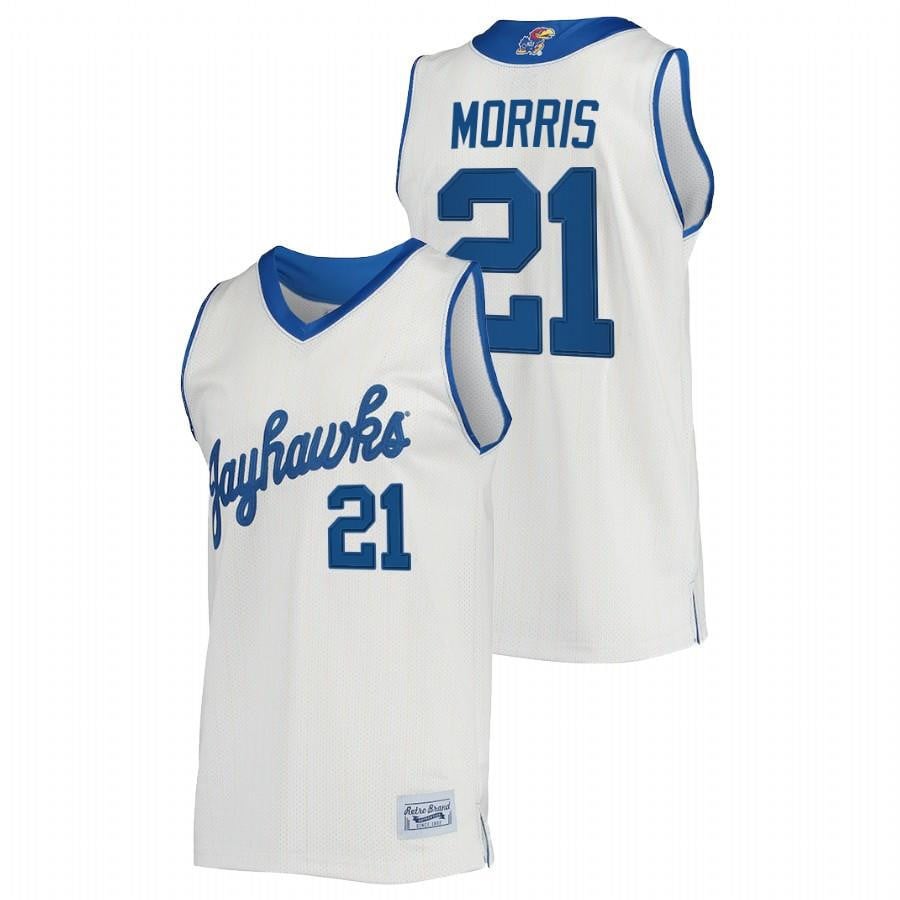 Kansas Jayhawks Markieff Morris 21 Cream Commemorative Classic College Jersey