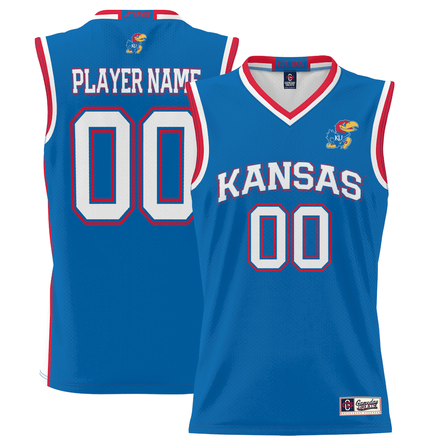 Kansas Jayhawks Nil Men Basketball Custom Jersey - Royal