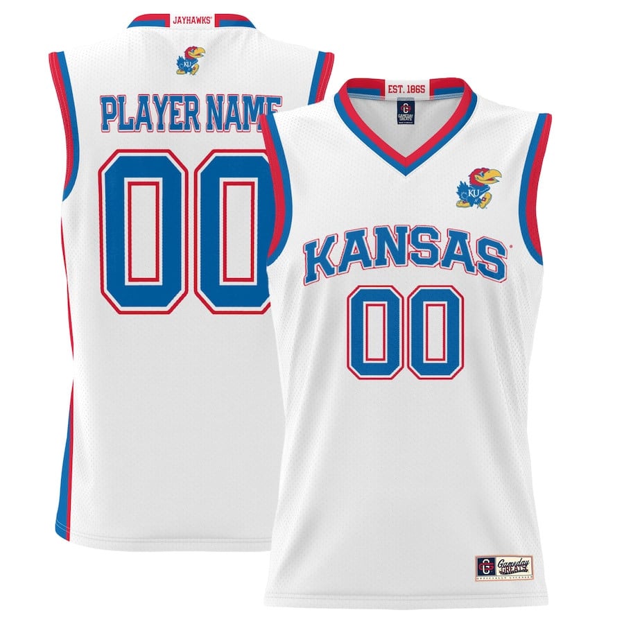 Kansas Jayhawks Nil Men Basketball Custom Jersey - White