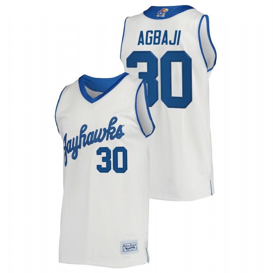 Kansas Jayhawks Ochai Agbaji 30 Cream Commemorative Classic College Jersey