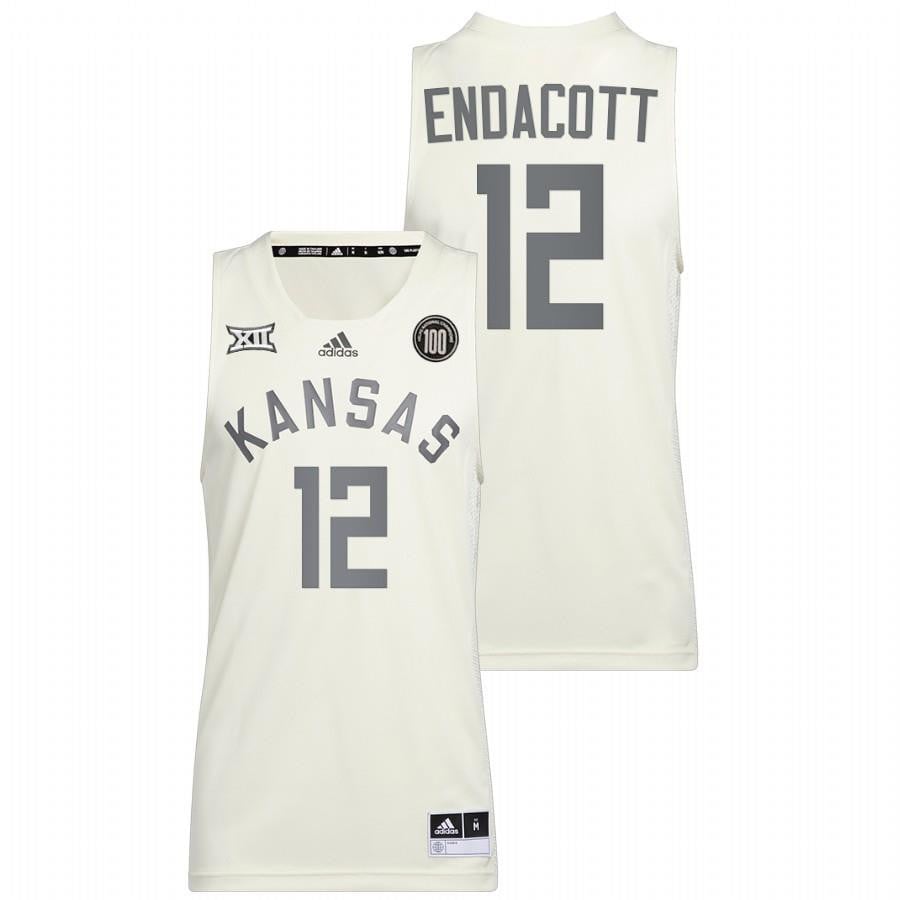 Kansas Jayhawks Paul Endacott 12 White 100 Anniversary Of 1922 Helms National Champs Retro Men Jersey