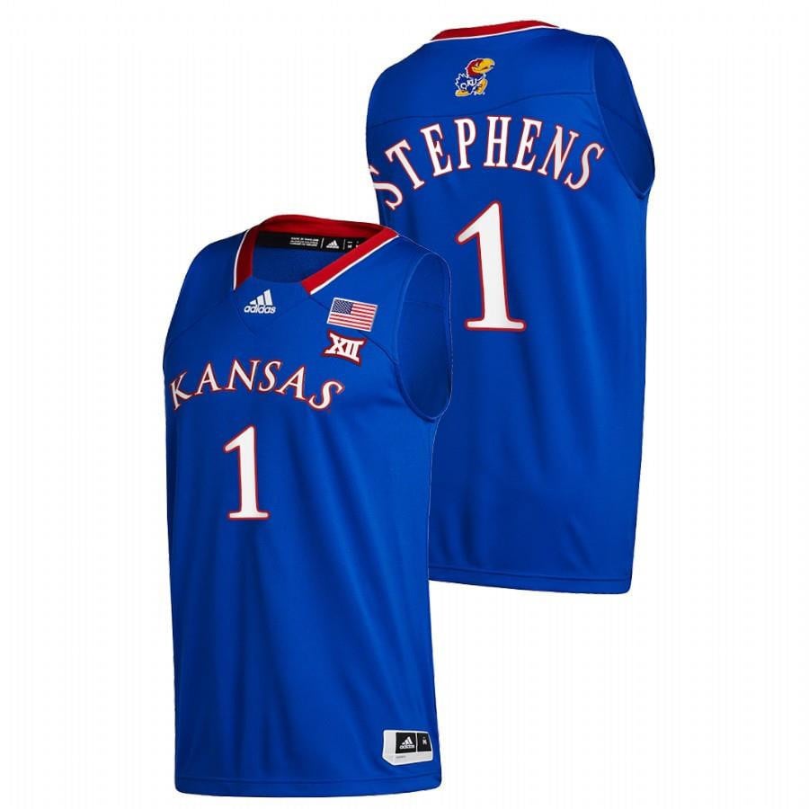 Kansas Jayhawks Tina Stephens 1 2022 Blue Women's Basketball Men Jersey