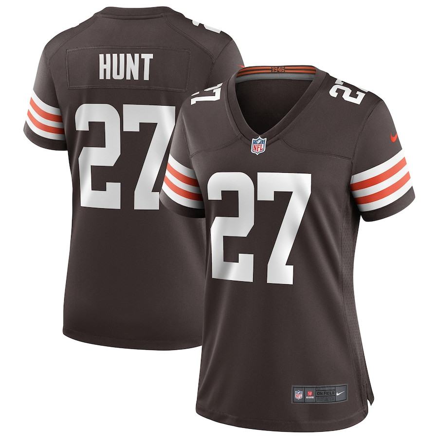 Kareem Hunt 27 Cleveland Browns Game Women Jersey - Brown Js7381