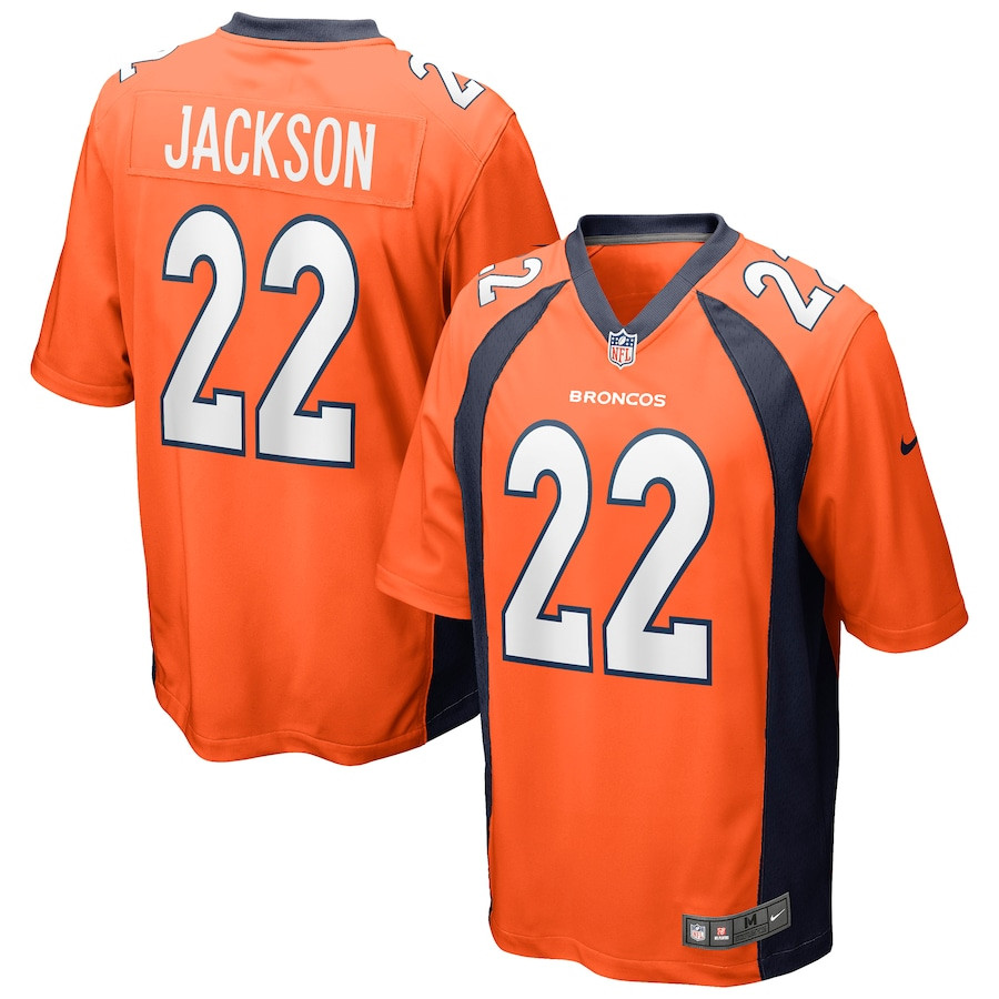 Kareem Jackson 22 Denver Broncos Men Game Jersey - Orange Js7745