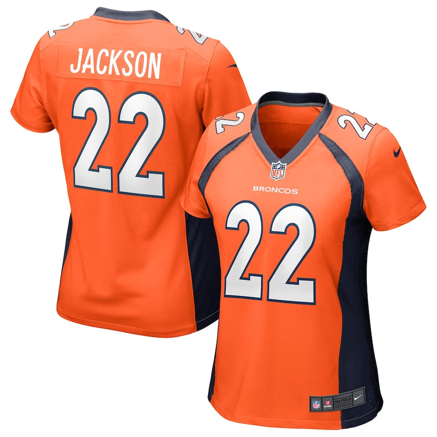 Kareem Jackson 22 Denver Broncos Women Game Jersey - Orange Js4384