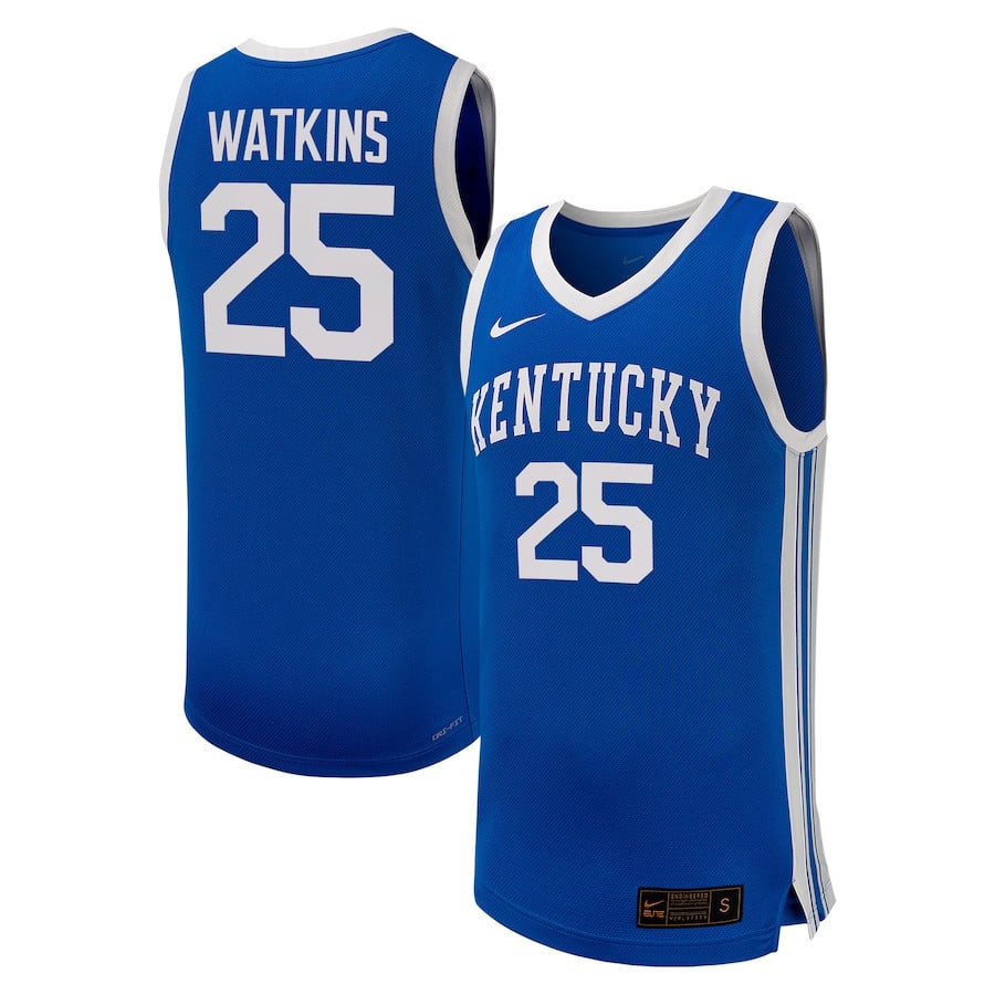 Kareem Watkins 25 Kentucky Wildcats Basketball Men Jersey - Royal