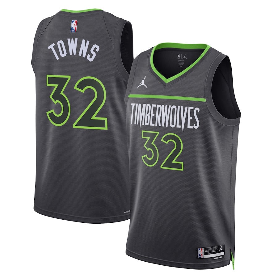 Karl-anthony Towns 32 Minnesota Timberwolves Unisex Swingman Jersey - Statement Edition - Gray