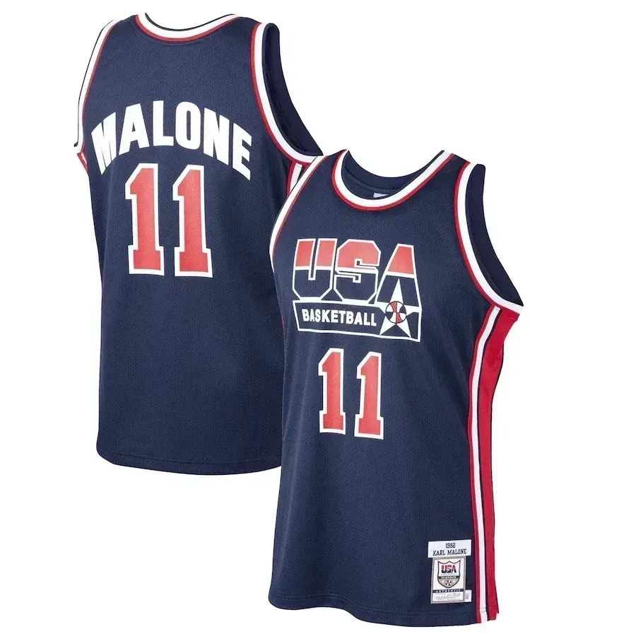 Karl Malone Usa Basketball Mitchell & Ness Home 1992 Dream Team Jersey - Navy