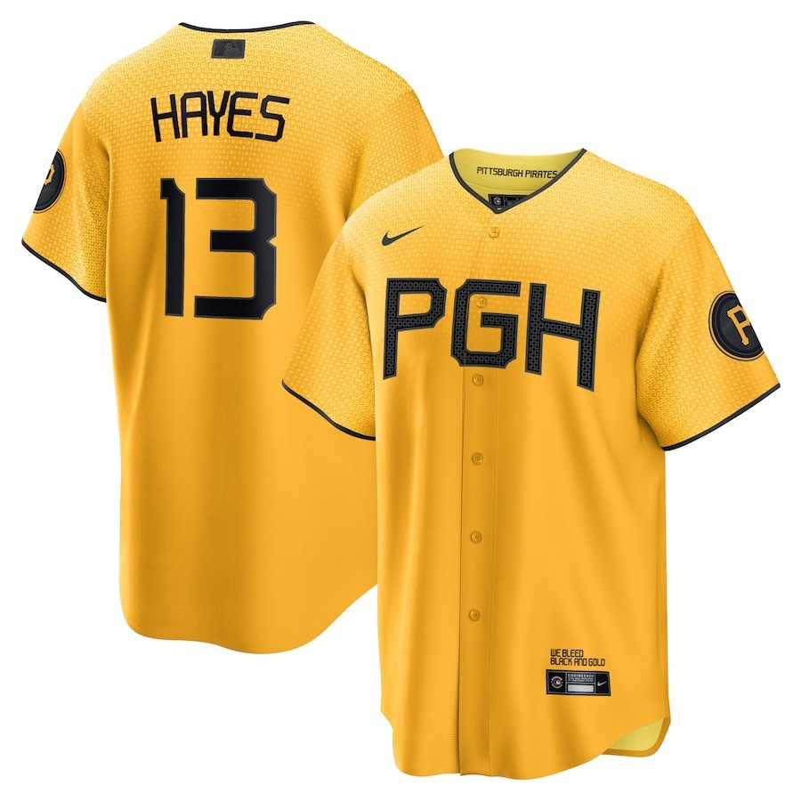 Ke'bryan Hayes 13 Pittsburgh Pirates 2023 City Connect Men Jersey - Gold