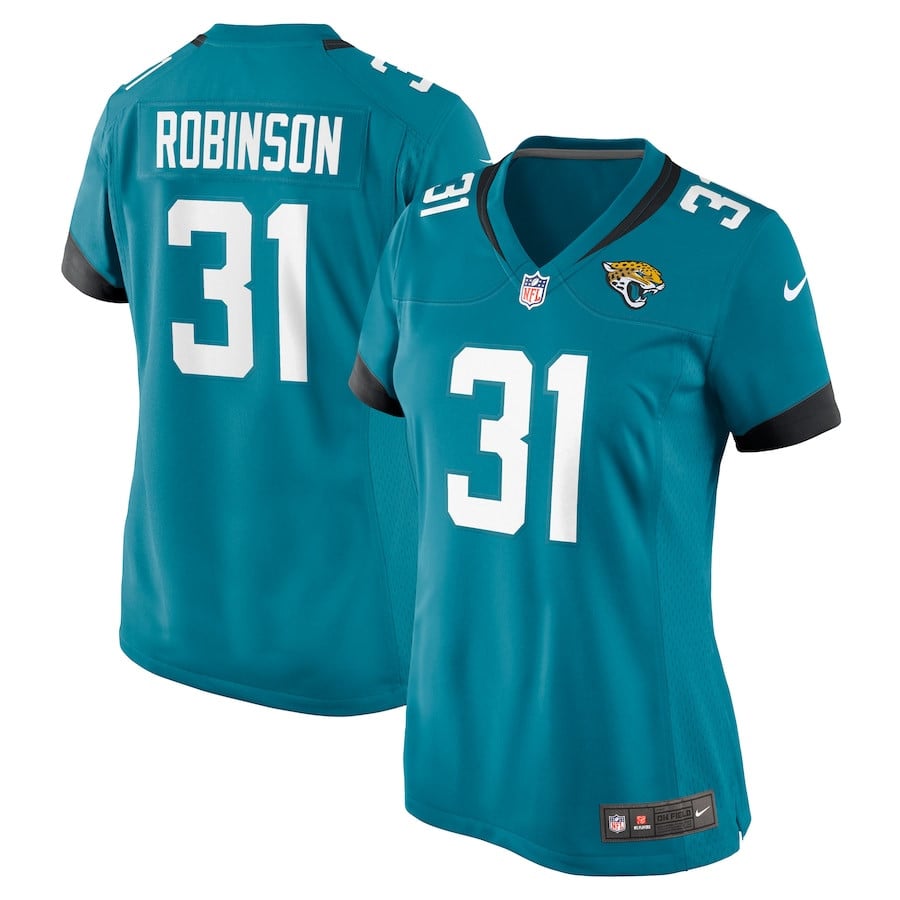 Keilan Robinson 31 Jacksonville Jaguars Women's Game Jersey - Teal Js9026