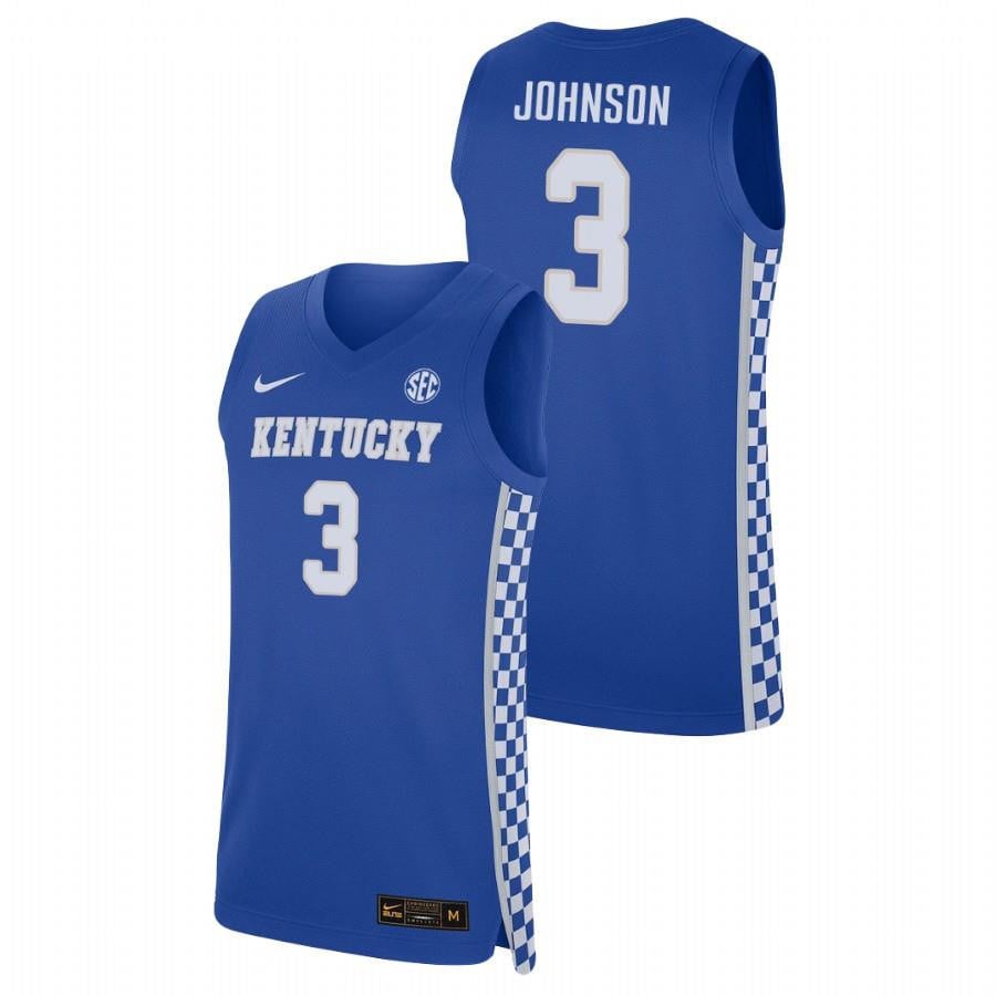 Keldon Johnson 3 Kentucky Wildcats Royal College Basketball Jersey